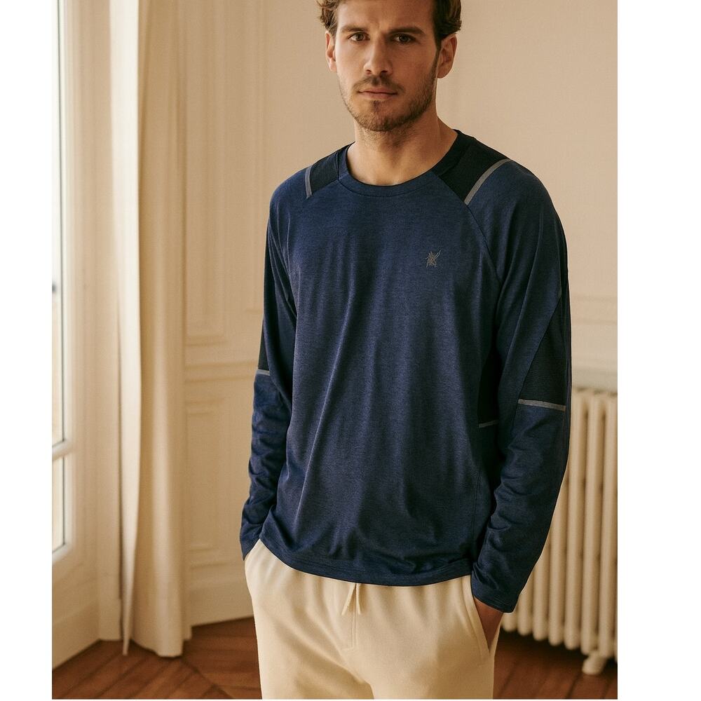 Spyder Blue Black Active Long Sleeve Men's Top *XL /XXL